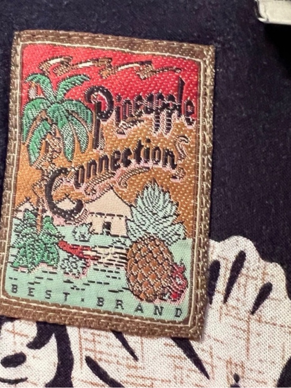 Classic Black Floral Hawaiian Button-Down Shirt - Picture 6 of 7